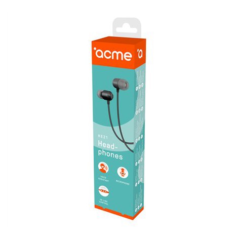 ACME HE21 Earphones With Mic Acme | Earphones | HE21 | 3.5 mm 4-pin | Black - 5